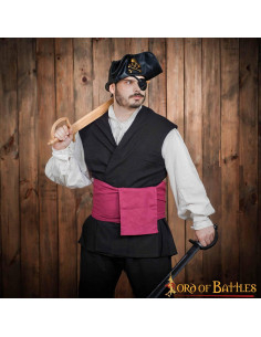 Middelalderlig piratbælte bordeaux kanvas