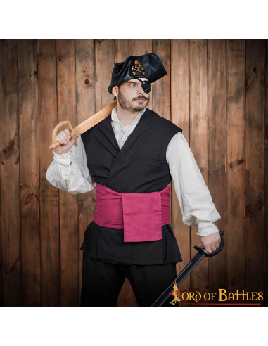 Cinturón medieval Pirata lona burdeos