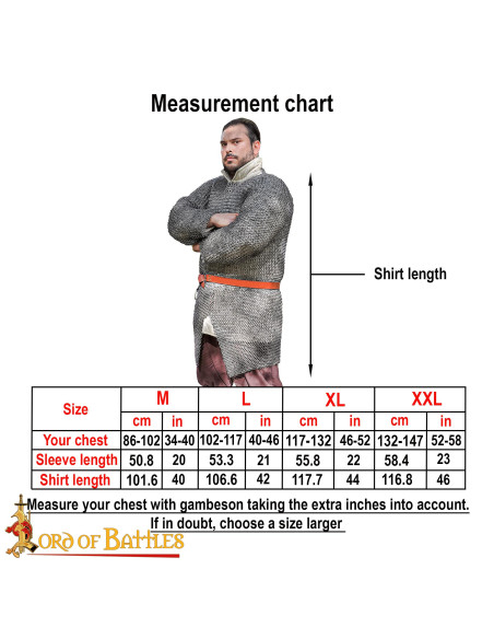 Ringbrynje i stål, runde ringe...