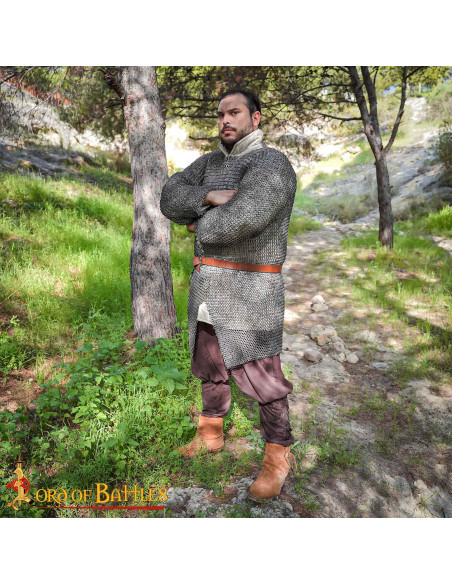 Ringbrynje i stål, runde ringe...