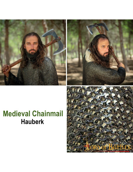 Milde stalen maliënkolder platte ring...