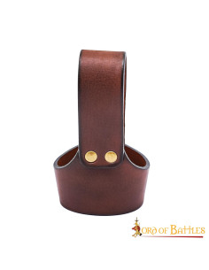 Mittelalterlicher Lederband für Hörner, braun 2