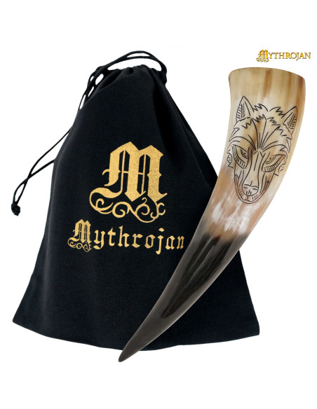 Cuerno vikingo para beber modelo Lobo...
