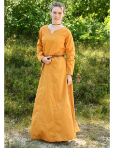 Vikingekjole til kvinder, model Milla, sennepsgul
