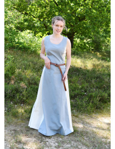 Medieval kjole uden ærmer model Jarle, blå-naturlig 2