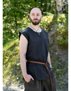 Túnica medieval sin mangas modelo Clement, azul oscuro 2