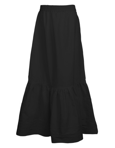 Falda medieval larga en algodón, color negro