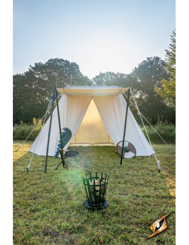 Natürliches mittelalterliches Zelt für Krieger, 3 x 5 Meter. (Kompakte Version)