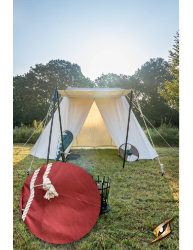 Carpa medieval roja para guerreros, 3 x 5 mts. (Versión compacta)