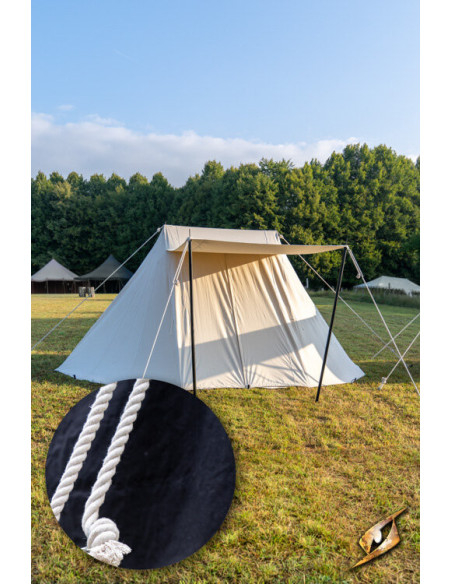 Carpa medieval negra para guerreros,...