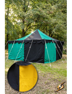 Carpa medieval marquesina, negro-amarillo 4 x 4 mts...