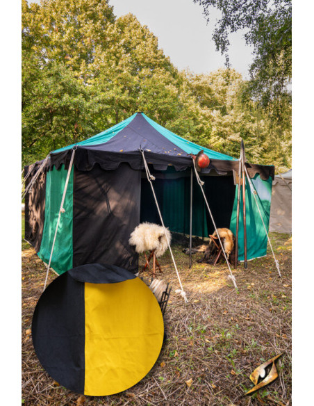 Middeleeuwse partytent, zwart-geel 4...