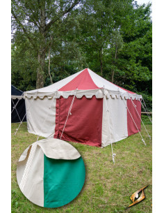 Carpa medieval marquesina, natural-verde 4 x 4 mts...
