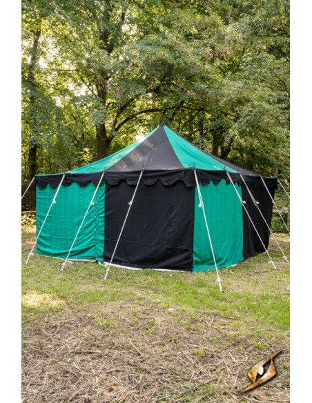 Middeleeuwse partytent, zwart-groen 4...