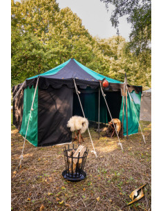 Carpa medieval marquesina, negro-verde 4 x 4 mts (Versión... 2