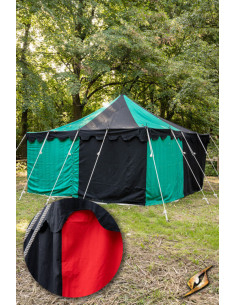 Carpa medieval marquesina, negro-rojo 4 x 4 mts (Versión...