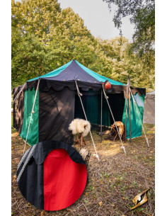 Carpa medieval marquesina, negro-rojo 4 x 4 mts (Versión... 2