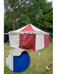 Middelaldertelt, naturblå 4 x 4 meter (kompakt version)