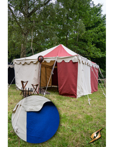 Middeleeuwse partytent, naturelblauw...