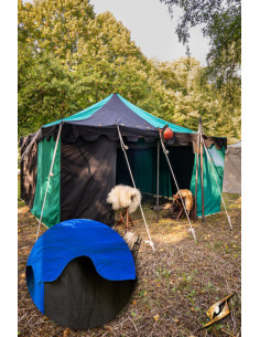 Carpa medieval marquesina, negro-azul 4 x 4 mts (Versión...