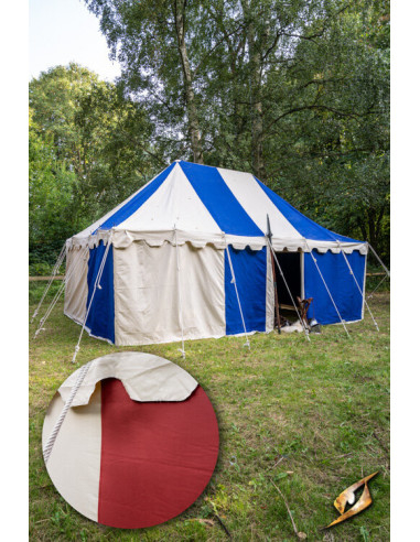 Carpa medieval marquesina, natural-rojo 4 x 6 mts. (Versión Compacta)