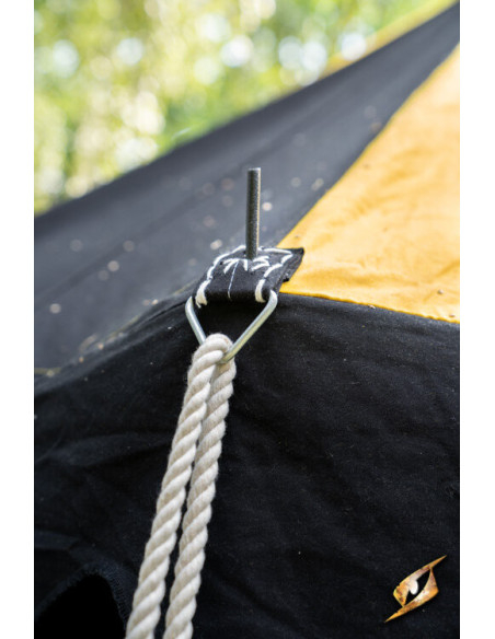Middeleeuwse partytent, zwart-geel 4...