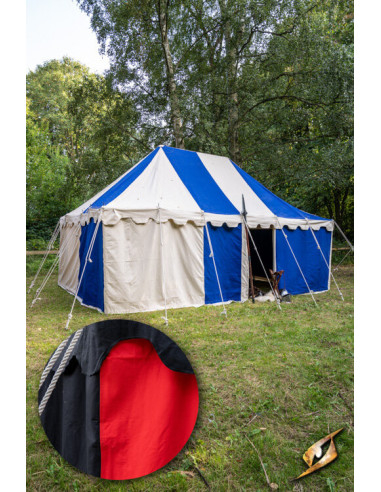 Carpa medieval marquesina, negro-rojo 4 x 6 mts. (Versión Compacta)