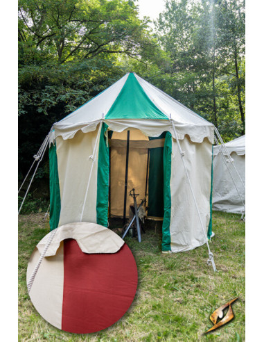 Paviljoen middeleeuwse tent, naturelrood 3 meter. (Compacte versie)