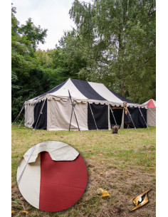 Carpa medieval marquesina, natural-rojo 5 x 8 mts....