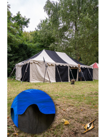Middeleeuwse partytent, zwart-blauw 5...