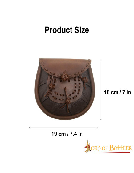 Bolso riñonera medieval cuero con...