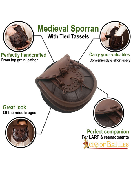 Middeleeuwse leren heuptas met...