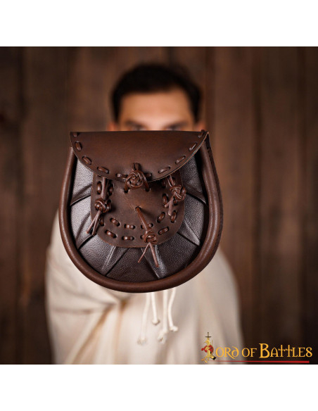 Bolso riñonera medieval cuero con...