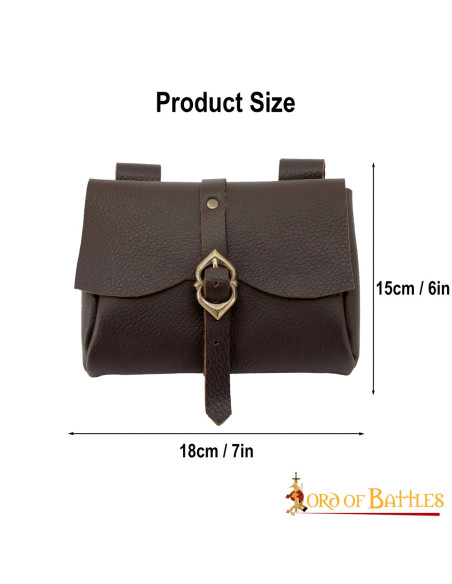 Bolso medieval del mensajero, cuero...