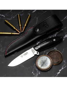 Cuchillo caza Cudeman Suther, mango micarta negra