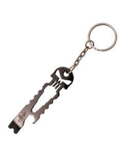 Dritter Mehrzweck-Totenkopf-Schlüsselanhänger, Silber
