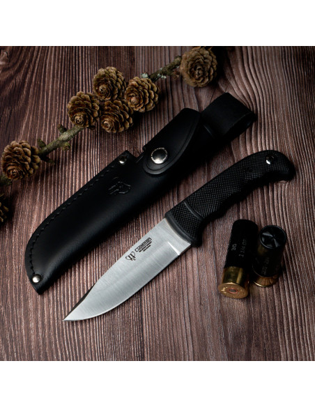 Cudeman sort gummi jagtkniv