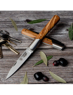 Vendetta kniv, oliven skaft, klinge 9 cm.