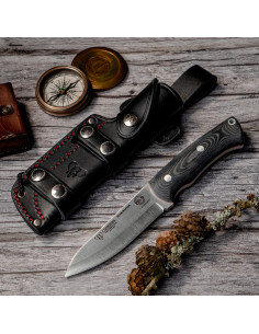 Cuchillo Bushcrafter mango micarta negro de Cudeman