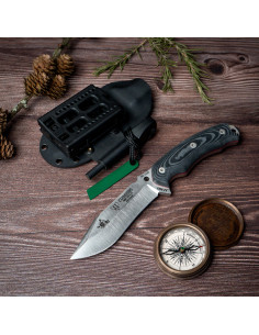 Cudeman Messer aus schwarzem Micarta Kydex