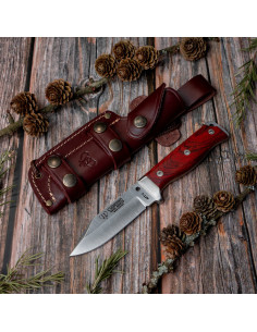 Cuchillo táctico mango cocobolo, hoja 11 cms.