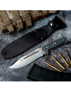 Cuchillo supervivencia Spartan micarta negra