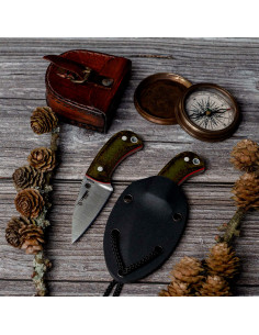 Cuchillo Yoda hoja punta de aguja de Cudeman, funda kydex