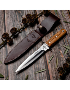 Cuchillo de remate Cudeman, mango madera olivo