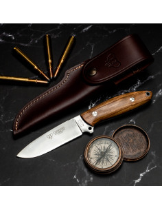 Cuchillo caza Cudeman Suther, mango madera olivo
