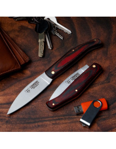 Cudeman-Taschenmesser mit rotem Stamina-Griff, Klinge 9 cm.
