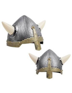 Normandische helm met plastic hoorns voor kinderen