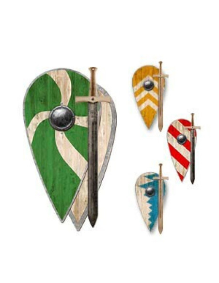 Set escudo normando relieve con...