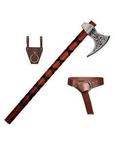 Pack Vikingo Rey Ragnar: Hacha, tahalí y cinturón