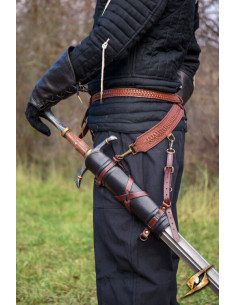 Baldric mit mittelalterlichem Schwertgürtel, schwarz
